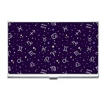 Vector Seamless Dark Zodiac Sign Star Symbol Pattern Business Card Holder Front