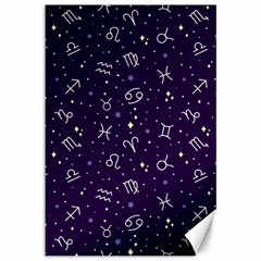 Vector Seamless Dark Zodiac Sign Star Symbol Pattern Canvas 12  X 18  by Bedest