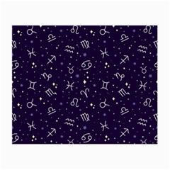 Vector Seamless Dark Zodiac Sign Star Symbol Pattern Small Glasses Cloth (2 Sides) by Bedest