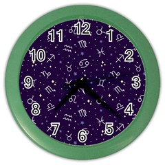 Vector Seamless Dark Zodiac Sign Star Symbol Pattern Color Wall Clock by Bedest