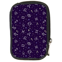 Vector Seamless Dark Zodiac Sign Star Symbol Pattern Compact Camera Leather Case