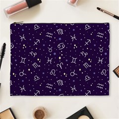 Vector Seamless Dark Zodiac Sign Star Symbol Pattern Cosmetic Bag (xl)