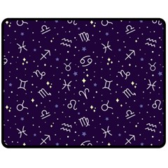 Vector Seamless Dark Zodiac Sign Star Symbol Pattern Fleece Blanket (medium)