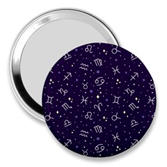 Vector Seamless Dark Zodiac Sign Star Symbol Pattern 3  Handbag Mirrors by Bedest