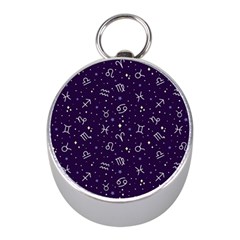 Vector Seamless Dark Zodiac Sign Star Symbol Pattern Mini Silver Compasses