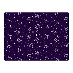 Vector Seamless Dark Zodiac Sign Star Symbol Pattern Two Sides Premium Plush Fleece Blanket (mini)