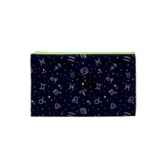 Vector Seamless Dark Zodiac Sign Star Symbol Pattern Cosmetic Bag (xs) by Bedest