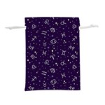 Vector Seamless Dark Zodiac Sign Star Symbol Pattern Lightweight Drawstring Pouch (L) Front