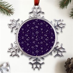 Vector Seamless Dark Zodiac Sign Star Symbol Pattern Metal Large Snowflake Ornament