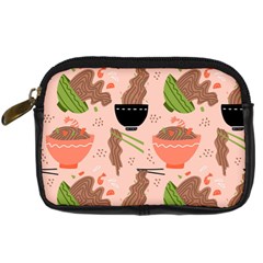 Japanese Street Food Soba Noodle In Bowl Pattern Digital Camera Leather Case by Bedest