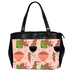 Japanese Street Food Soba Noodle In Bowl Pattern Oversize Office Handbag (2 Sides) by Bedest