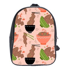 Japanese Street Food Soba Noodle In Bowl Pattern School Bag (xl) by Bedest