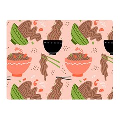 Japanese Street Food Soba Noodle In Bowl Pattern Two Sides Premium Plush Fleece Blanket (mini) by Bedest