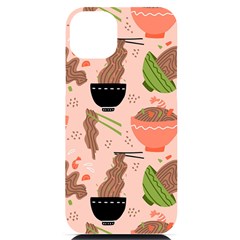 Japanese Street Food Soba Noodle In Bowl Pattern Iphone 14 Plus Black Uv Print Case by Bedest