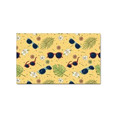 Seamless Pattern Of Sunglasses Tropical Leaves And Flower Sticker (rectangular) by Bedest