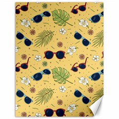 Seamless Pattern Of Sunglasses Tropical Leaves And Flower Canvas 12  X 16  by Bedest