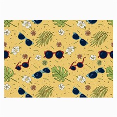 Seamless Pattern Of Sunglasses Tropical Leaves And Flower Large Glasses Cloth by Bedest