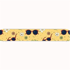 Seamless Pattern Of Sunglasses Tropical Leaves And Flower Small Bar Mat by Bedest