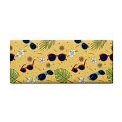 Seamless Pattern Of Sunglasses Tropical Leaves And Flower Hand Towel