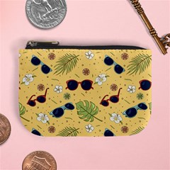 Seamless Pattern Of Sunglasses Tropical Leaves And Flower Mini Coin Purse by Bedest