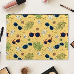 Seamless Pattern Of Sunglasses Tropical Leaves And Flower Cosmetic Bag (xl) by Bedest