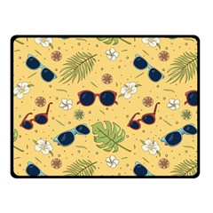 Seamless Pattern Of Sunglasses Tropical Leaves And Flower Fleece Blanket (small) by Bedest