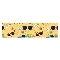 Seamless Pattern Of Sunglasses Tropical Leaves And Flower Oblong Satin Scarf (16  X 60 ) by Bedest