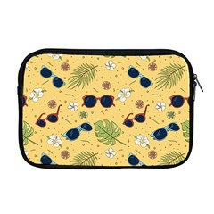 Seamless Pattern Of Sunglasses Tropical Leaves And Flower Apple Macbook Pro 17  Zipper Case by Bedest