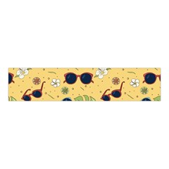 Seamless Pattern Of Sunglasses Tropical Leaves And Flower Velvet Scrunchie