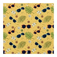 Seamless Pattern Of Sunglasses Tropical Leaves And Flower Banner And Sign 3  X 3 