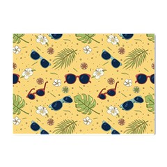 Seamless Pattern Of Sunglasses Tropical Leaves And Flower Crystal Sticker (a4) by Bedest