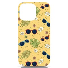 Seamless Pattern Of Sunglasses Tropical Leaves And Flower Iphone 14 Pro Max Black Uv Print Case by Bedest