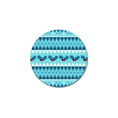 Blue Christmas Vintage Ethnic Seamless Pattern Golf Ball Marker (4 Pack)