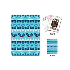 Blue Christmas Vintage Ethnic Seamless Pattern Playing Cards Single Design (mini) by Bedest