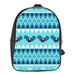 Blue Christmas Vintage Ethnic Seamless Pattern School Bag (xl) by Bedest