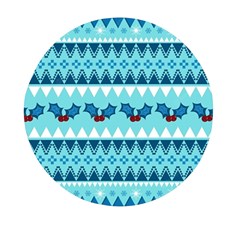 Blue Christmas Vintage Ethnic Seamless Pattern Mini Round Pill Box (pack Of 3) by Bedest