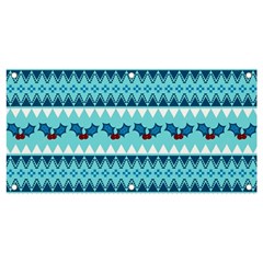 Blue Christmas Vintage Ethnic Seamless Pattern Banner And Sign 4  X 2 