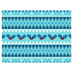 Blue Christmas Vintage Ethnic Seamless Pattern Two Sides Premium Plush Fleece Blanket (extra Small)