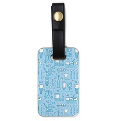 Dentist Blue Seamless Pattern Luggage Tag (one Side) by Bedest