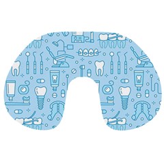 Dentist Blue Seamless Pattern Travel Neck Pillow by Bedest