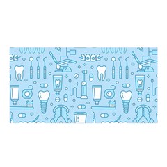 Dentist Blue Seamless Pattern Satin Wrap 35  X 70  by Bedest