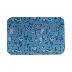 Dentist Blue Seamless Pattern Open Lid Metal Box (silver)  