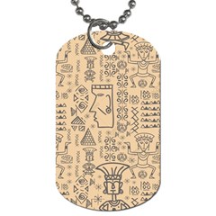 Aztec Tribal African Egyptian Style Seamless Pattern Vector Antique Ethnic Dog Tag (One Side)