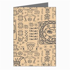 Aztec Tribal African Egyptian Style Seamless Pattern Vector Antique Ethnic Greeting Cards (pkg Of 8) by Bedest