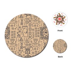 Aztec Tribal African Egyptian Style Seamless Pattern Vector Antique Ethnic Playing Cards Single Design (round)