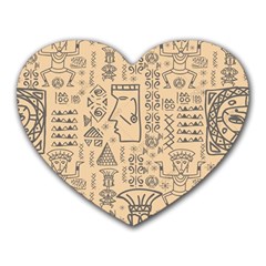 Aztec Tribal African Egyptian Style Seamless Pattern Vector Antique Ethnic Heart Mousepad by Bedest