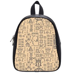 Aztec Tribal African Egyptian Style Seamless Pattern Vector Antique Ethnic School Bag (Small)