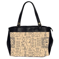 Aztec Tribal African Egyptian Style Seamless Pattern Vector Antique Ethnic Oversize Office Handbag (2 Sides)