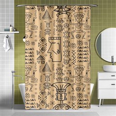 Aztec Tribal African Egyptian Style Seamless Pattern Vector Antique Ethnic Shower Curtain 48  X 72  (small)  by Bedest