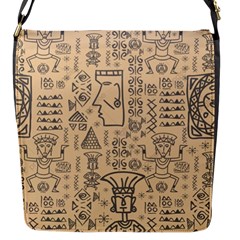 Aztec Tribal African Egyptian Style Seamless Pattern Vector Antique Ethnic Flap Closure Messenger Bag (s) by Bedest